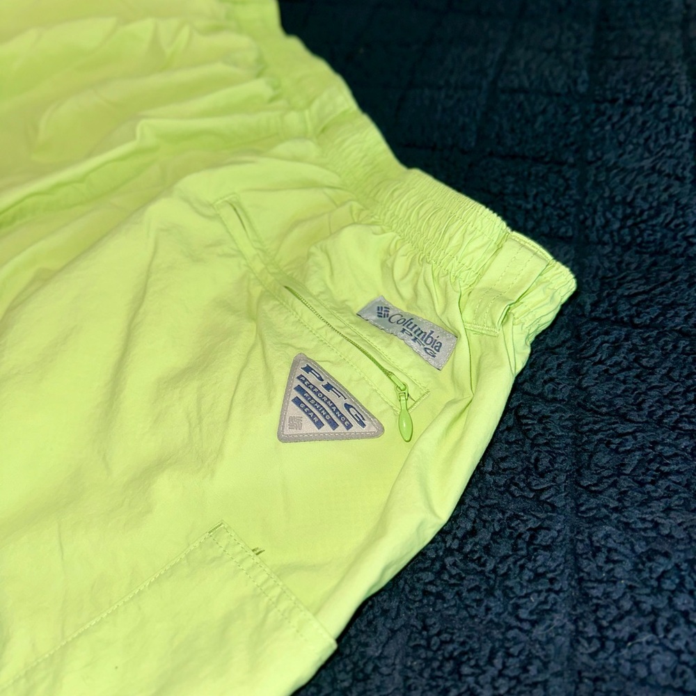Columbia Neon Green Shorts